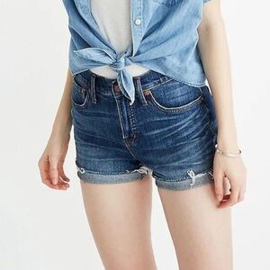 MADEWELL High-Rise Cutoff Edition Denim‎ Shorts Glenoaks Wash #F7019